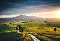 Aerial view of a winding country road, signifying the winding path of a long-term relationship like marriage.