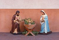 Nativity With Mary and Joseph and Baby Jesus In a Manger