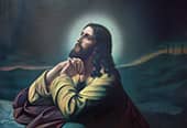 Jesus Christ praying in Gethsemane.