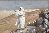 Jesus speaks to a crowd