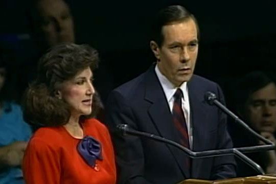 President Rex E. Lee and his wife Janet G. Lee. Photo by BYUtv.