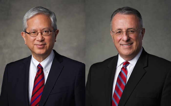 Headshots of Elder Gong and Elder Soares
